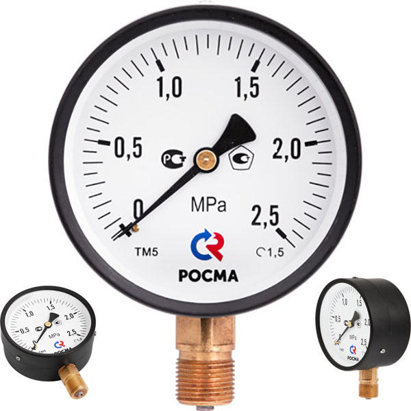 Манометр радиальный  0- 4 бар 1/4" d=63mm Rosma ТМ-310Р