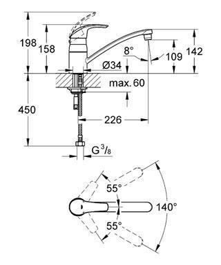 Смеситель "EUROSMART" для мойки Grohe 33 281 001