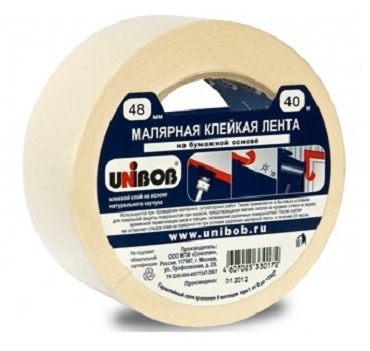 Лента малярная 48мм x 40м UNIBOB 37963