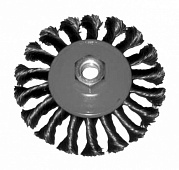 Щетка для УШМ М14/115мм выгнутая сталь витая FIT 39115
