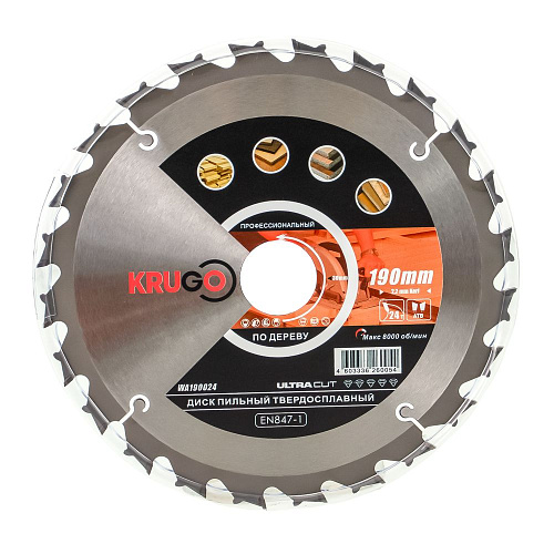 Диск пильный KRUGO ф190х30 z24 дерево WA190024 Диск пильный KRUGO ф190х30 z24 дерево WA190024