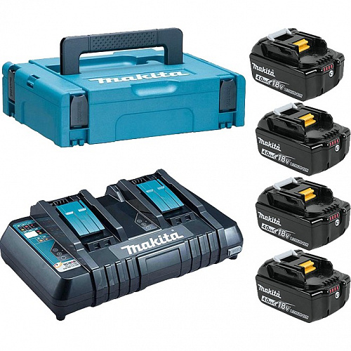 Аккумулятор Makita 18 В DC18RD-1шт + BL1840B-4шт. 18В 4.0Ач 198489-5 Аккумулятор Makita 18 В DC18RD-1шт + BL1840B-4шт. 18В 4.0Ач 198489-5