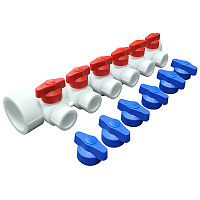 Коллектор PP-R VALFEX 32х20мм 5 выходов с кранами (1/6) 101133205 Коллектор PP-R VALFEX 32х20мм 5 выходов с кранами (1/6) 101133205