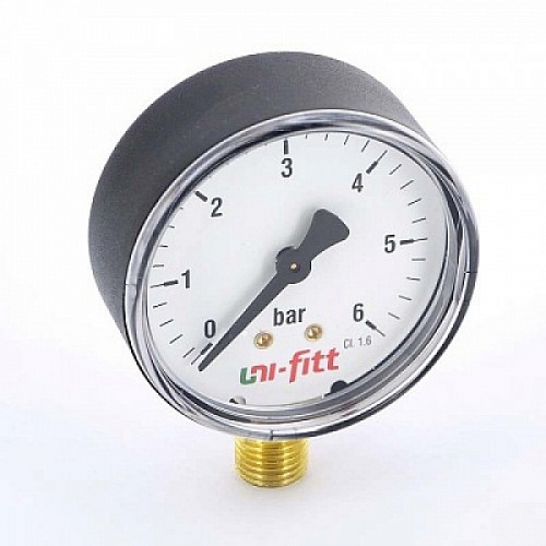 Манометр радиальный 16 бар 1/2" d=80mm UNI-FITT 301P4042 Манометр радиальный 16 бар 1/2" d=80mm UNI-FITT 301P4042